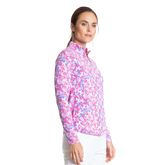 Alternate View 1 of Floral Sun Protection Quarter Zip Pull Over